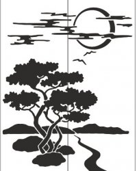 Пескоструйный рисунок Дерево 120